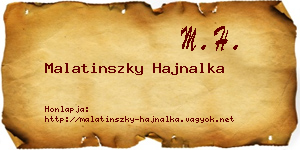 Malatinszky Hajnalka névjegykártya
