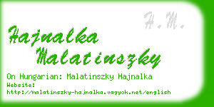 hajnalka malatinszky business card